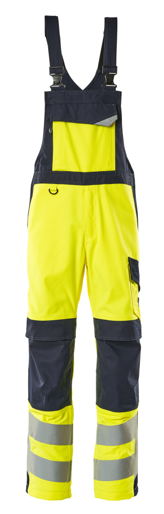 MASCOT Davos Bib & Brace with kneepad pockets 13869 Hi-vis Yellow/dark Navy