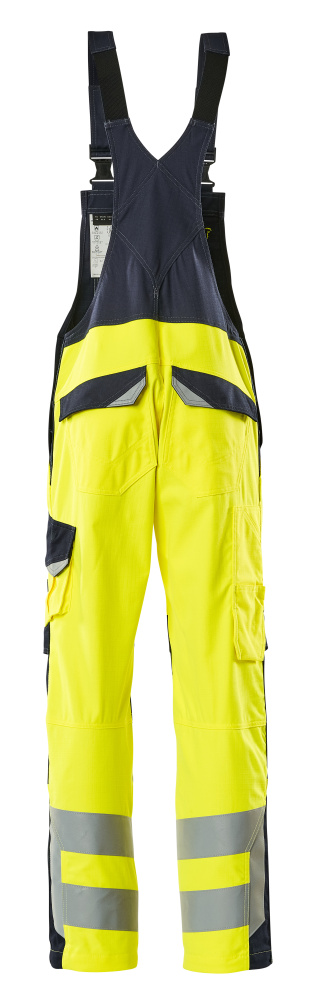 MASCOT Davos Bib & Brace with kneepad pockets 13869 Hi-vis Yellow/dark Navy