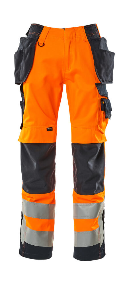 MASCOT Wigan Trousers with holster pockets 15531 Hi-vis Orange/dark Navy