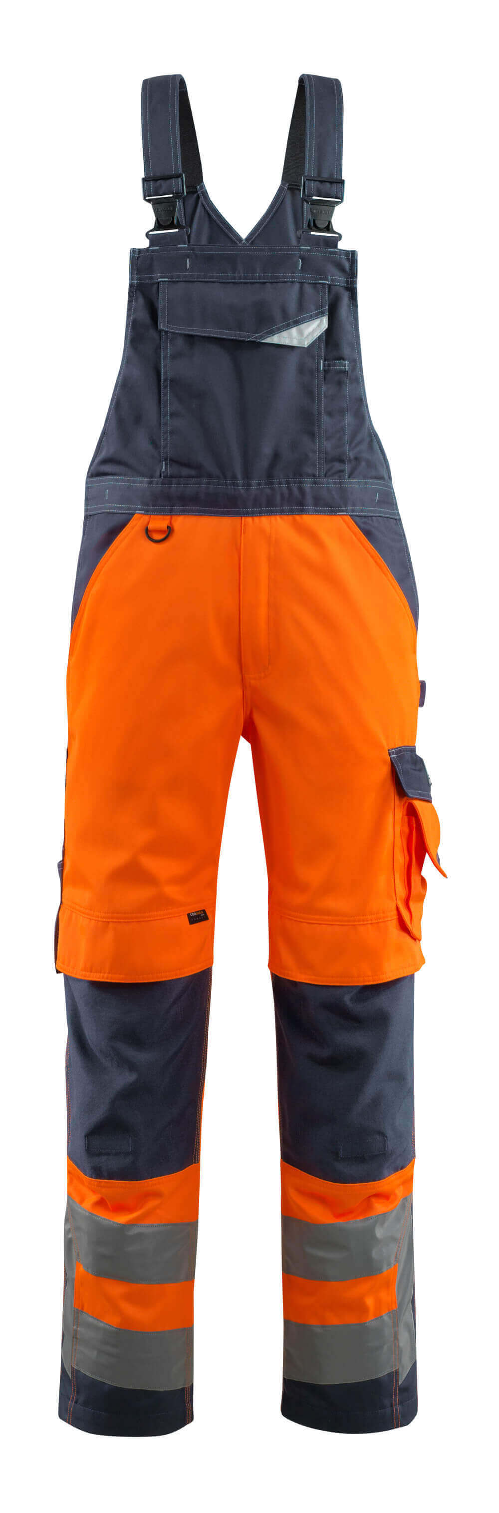 MASCOT Newcastle Bib & Brace with kneepad pockets 15569 Hi-vis Orange/dark Navy