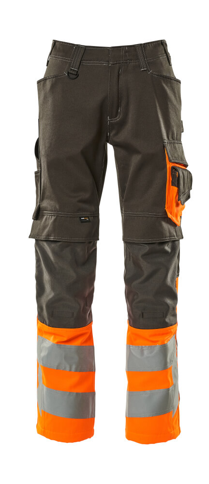 MASCOT Leeds Trousers with kneepad pockets 15679 Dark Anthracite/hi-vis Orange