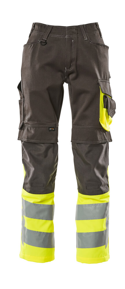 MASCOT Leeds Trousers with kneepad pockets 15679 Dark Anthracite/hi-vis Yellow
