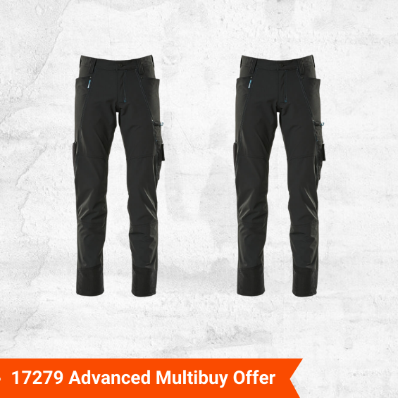 2 x Mascot Advanced 17279 Trousers - Black