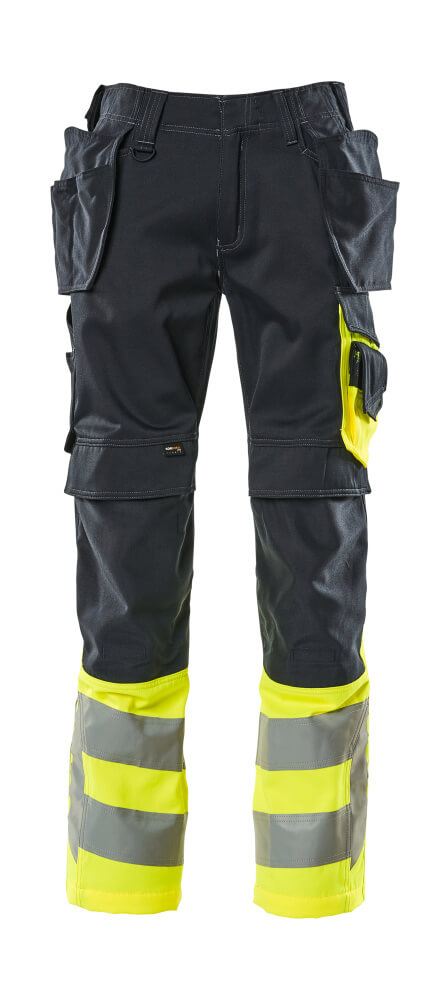 MASCOT SAFE SUPREME Trousers with holster pockets 17531 Dark Navy/hi-vis Yellow