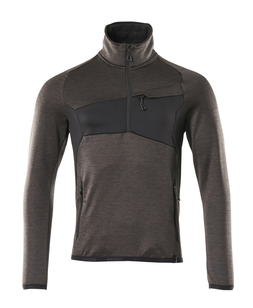 MASCOT ACCELERATE Fleece jumper with half zip 18003 Dark Anthracite/black