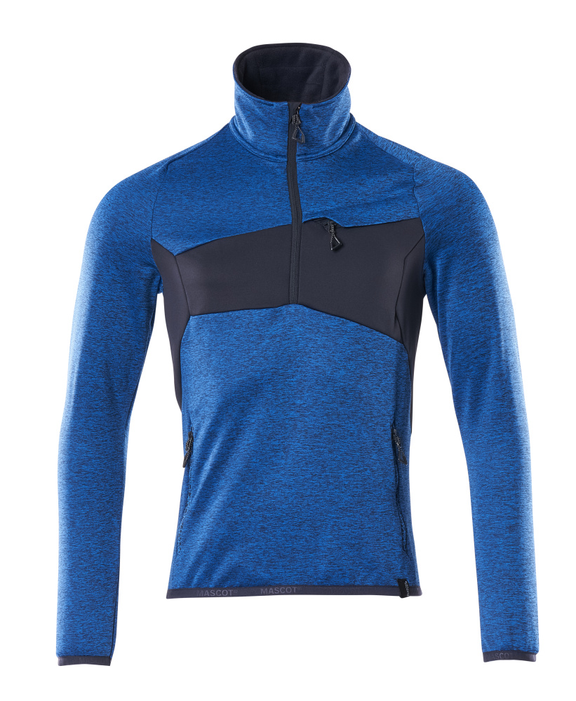MASCOT ACCELERATE Fleece jumper with half zip 18003 Azure Blue/dark Navy