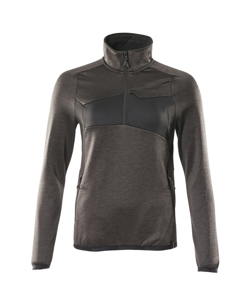 MASCOT ACCELERATE Fleece jumper with half zip 18053 Dark Anthracite/black