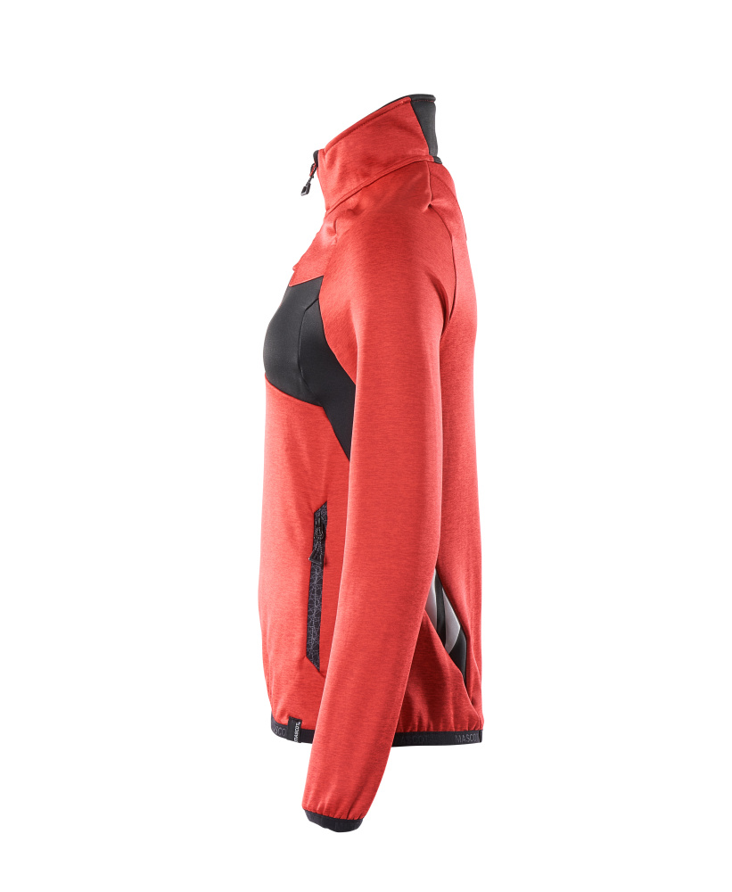 MASCOT ACCELERATE Fleece jumper with half zip 18053 Traffic Red/black