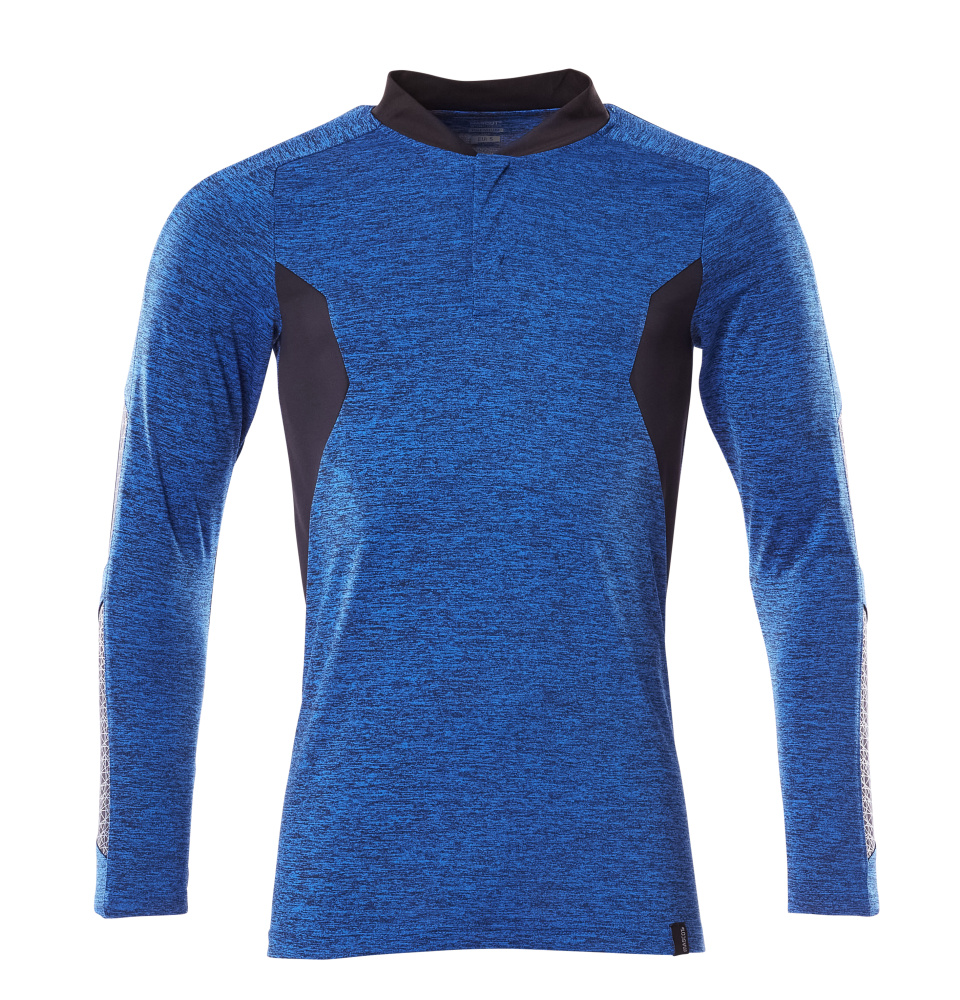 MASCOT ACCELERATE Polo Shirt, long-sleeved 18081 Azure Blue-flecked/dark Navy