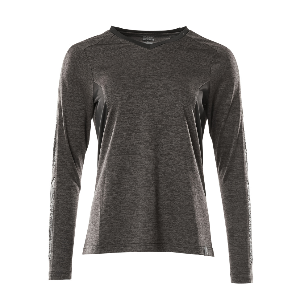 MASCOT ACCELERATE T-shirt, long-sleeved 18091 Dark Anthracite-flecked/black