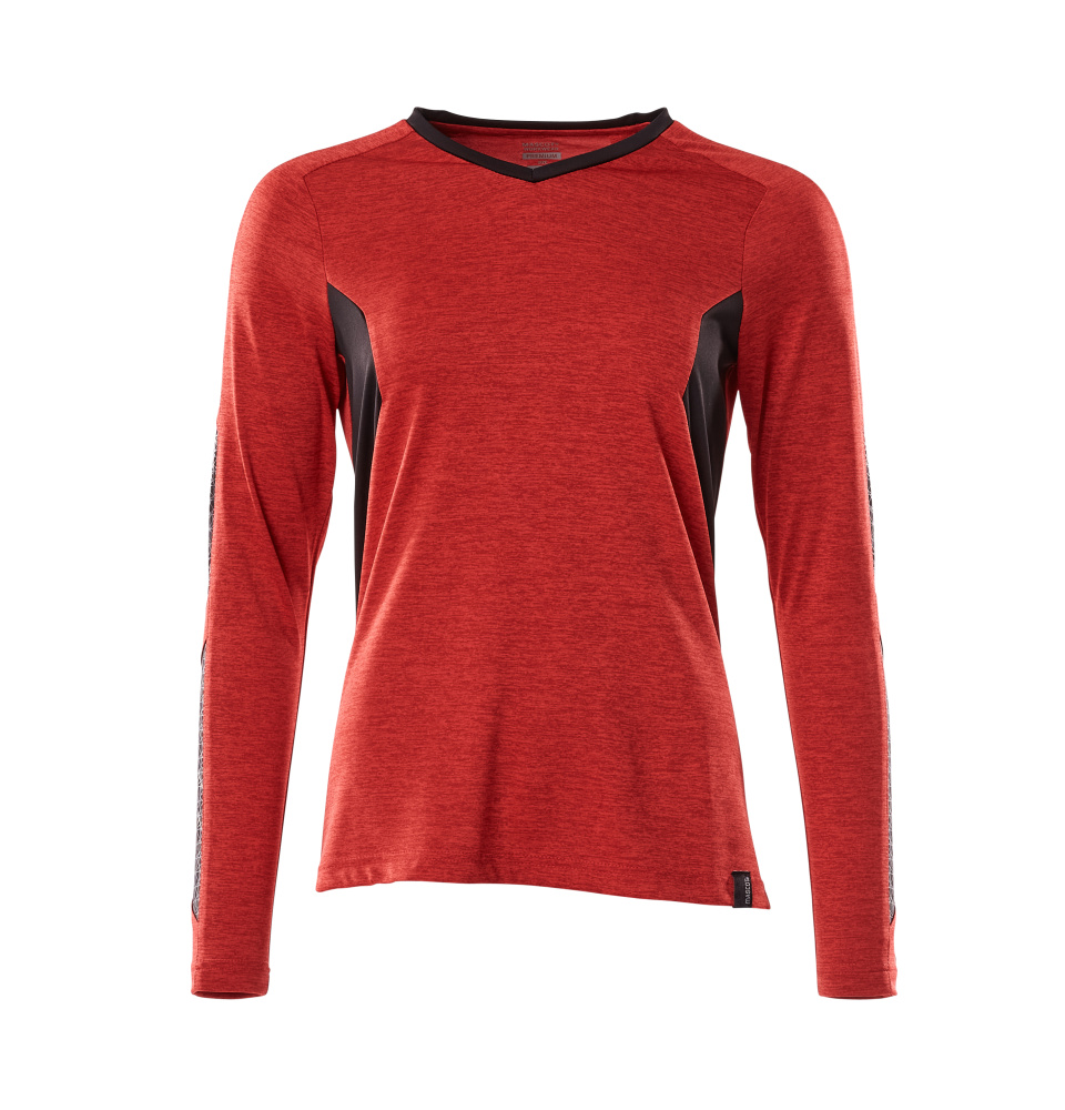 MASCOT ACCELERATE T-shirt, long-sleeved 18091 Traffic Red-flecked/black