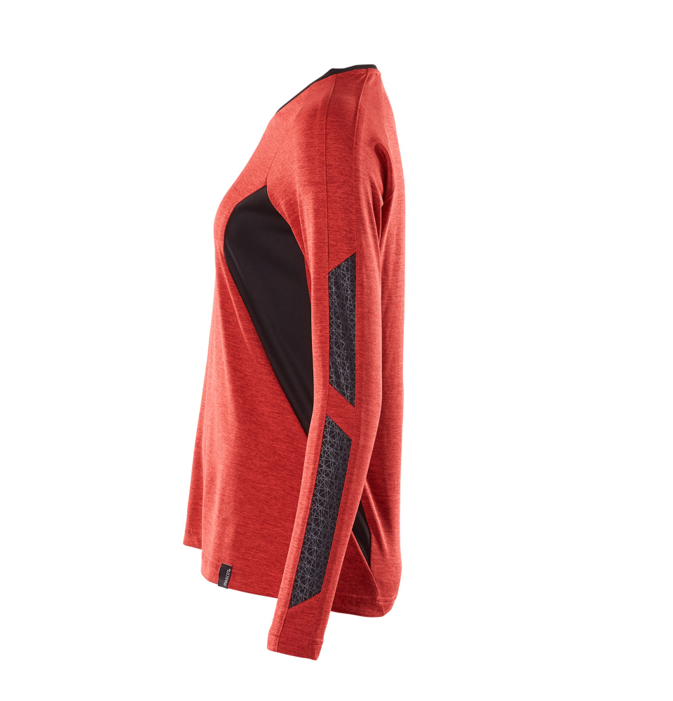MASCOT ACCELERATE T-shirt, long-sleeved 18091 Traffic Red-flecked/black