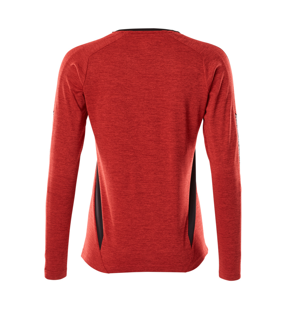 MASCOT ACCELERATE T-shirt, long-sleeved 18091 Traffic Red-flecked/black