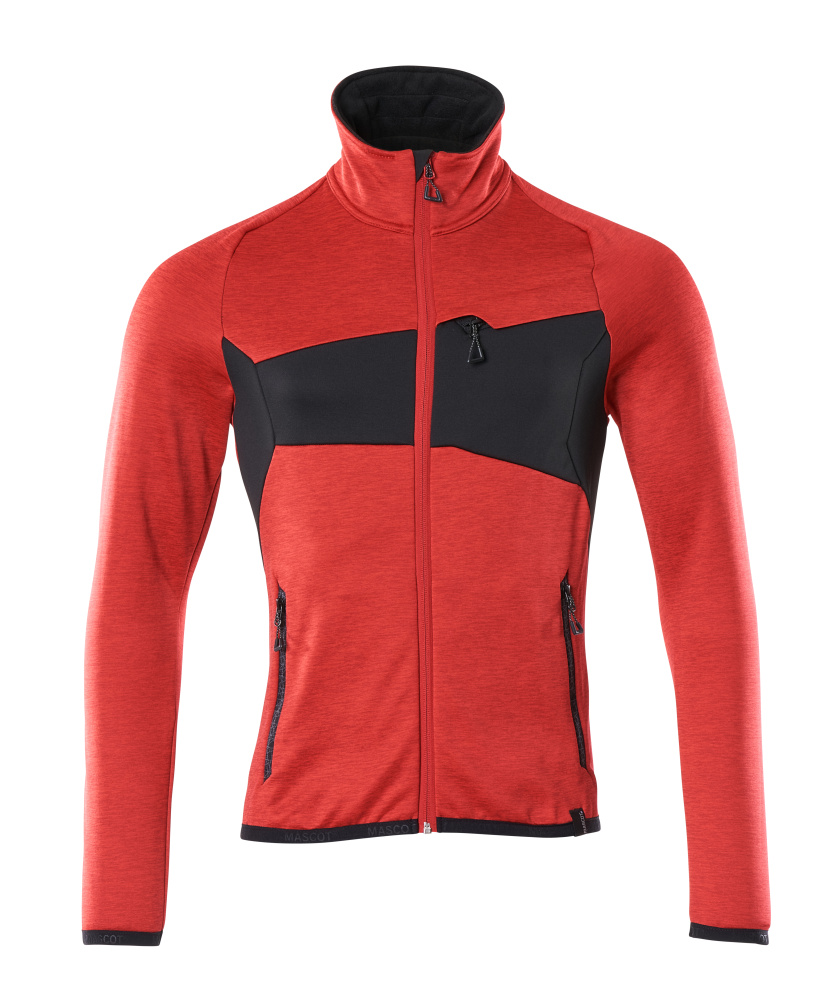 MASCOT ACCELERATE Fleece Jumper with zipper 18103 Traffic Red/black