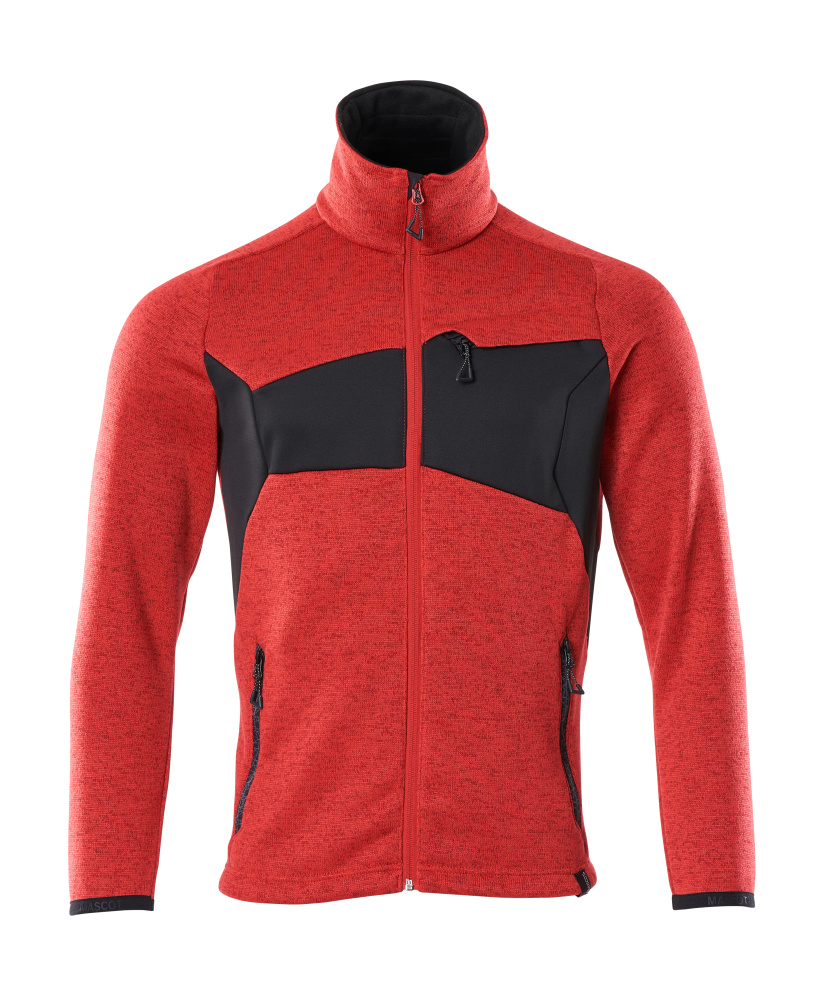 MASCOT ACCELERATE Knitted Jumper with zipper 18105 Traffic Red/black