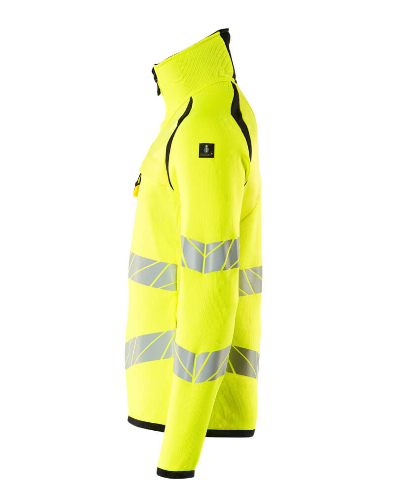 MASCOT ACCELERATE SAFE Knitted Jumper with half zip 19005 Hi-vis Yellow/black