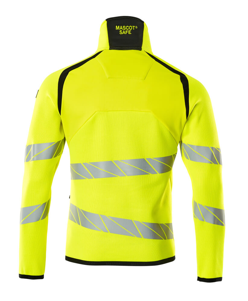 MASCOT ACCELERATE SAFE Knitted Jumper with half zip 19005 Hi-vis Yellow/black