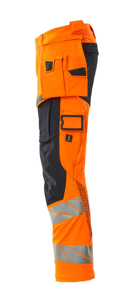 MASCOT ACCELERATE SAFE Trousers with holster pockets 19031 Hi-vis Orange/dark Navy