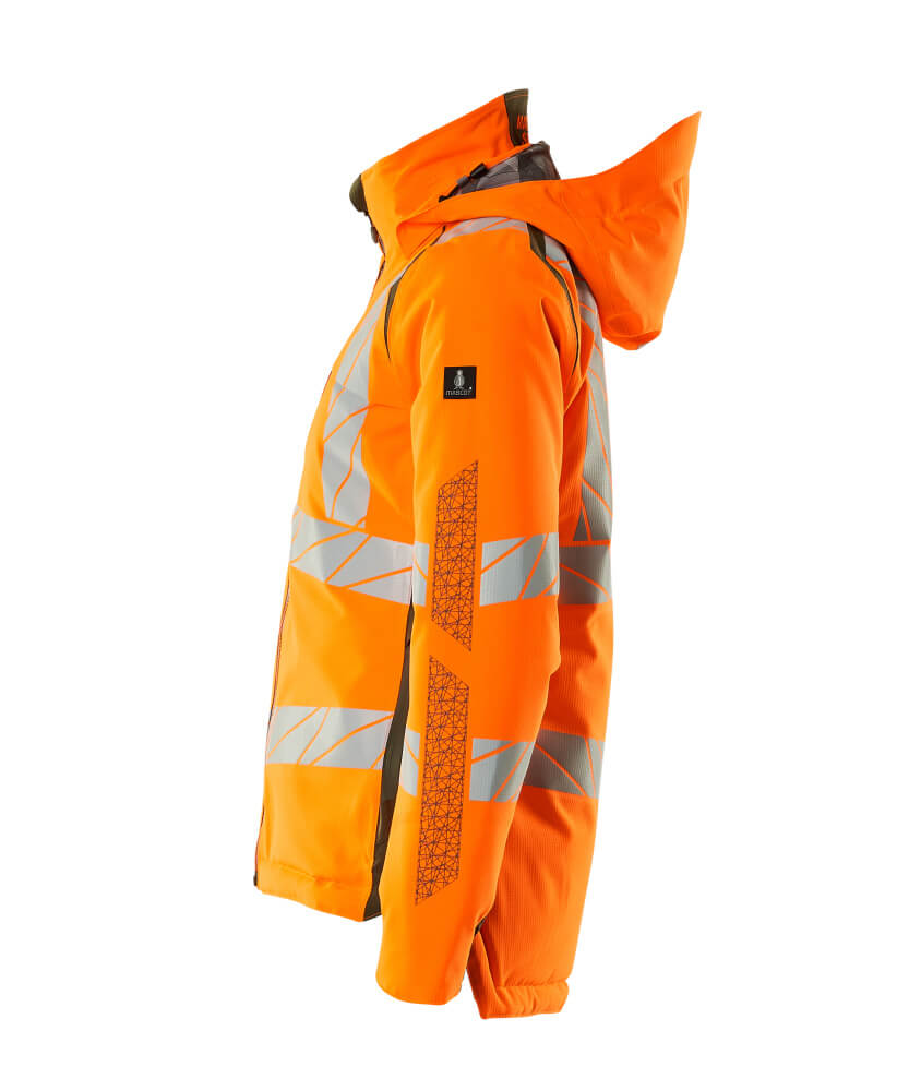 MASCOT ACCELERATE SAFE Winter Jacket 19045 Hi-vis Orange/moss Green