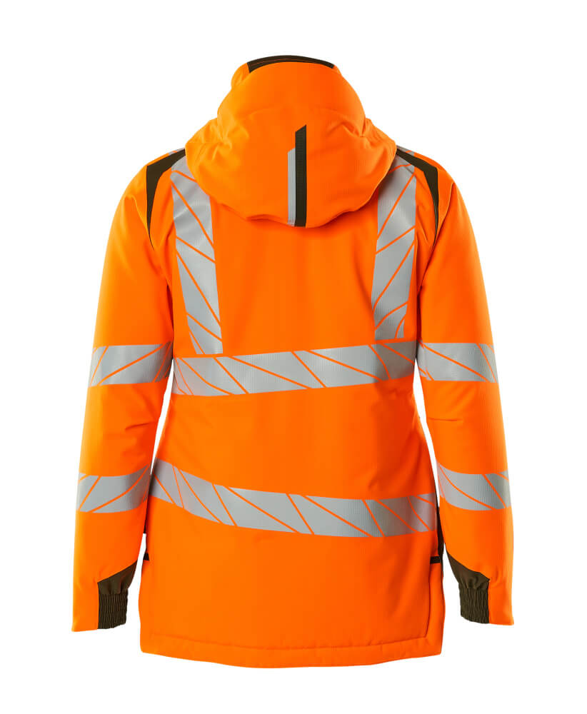 MASCOT ACCELERATE SAFE Winter Jacket 19045 Hi-vis Orange/moss Green