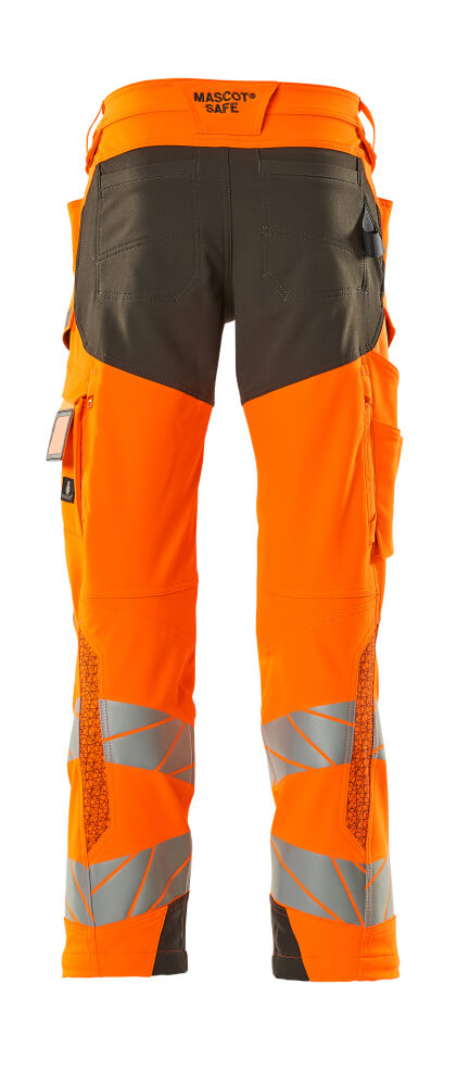 MASCOT ACCELERATE SAFE Trousers with kneepad pockets 19079 Hi-vis Orange/dark Anthracite