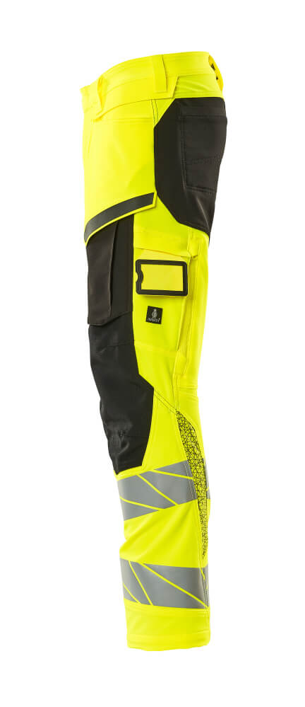 MASCOT ACCELERATE SAFE Trousers with kneepad pockets 19079 Hi-vis Yellow/black