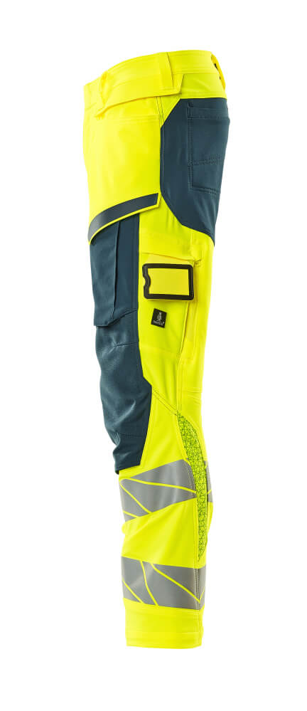 MASCOT ACCELERATE SAFE Trousers with kneepad pockets 19079 Hi-vis Yellow/dark Petroleum