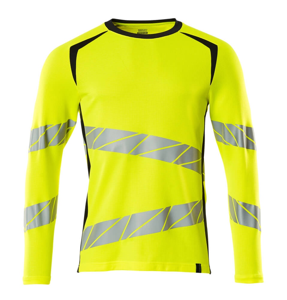 MASCOT ACCELERATE SAFE T-shirt, long-sleeved 19081 Hi-vis Yellow/dark Navy