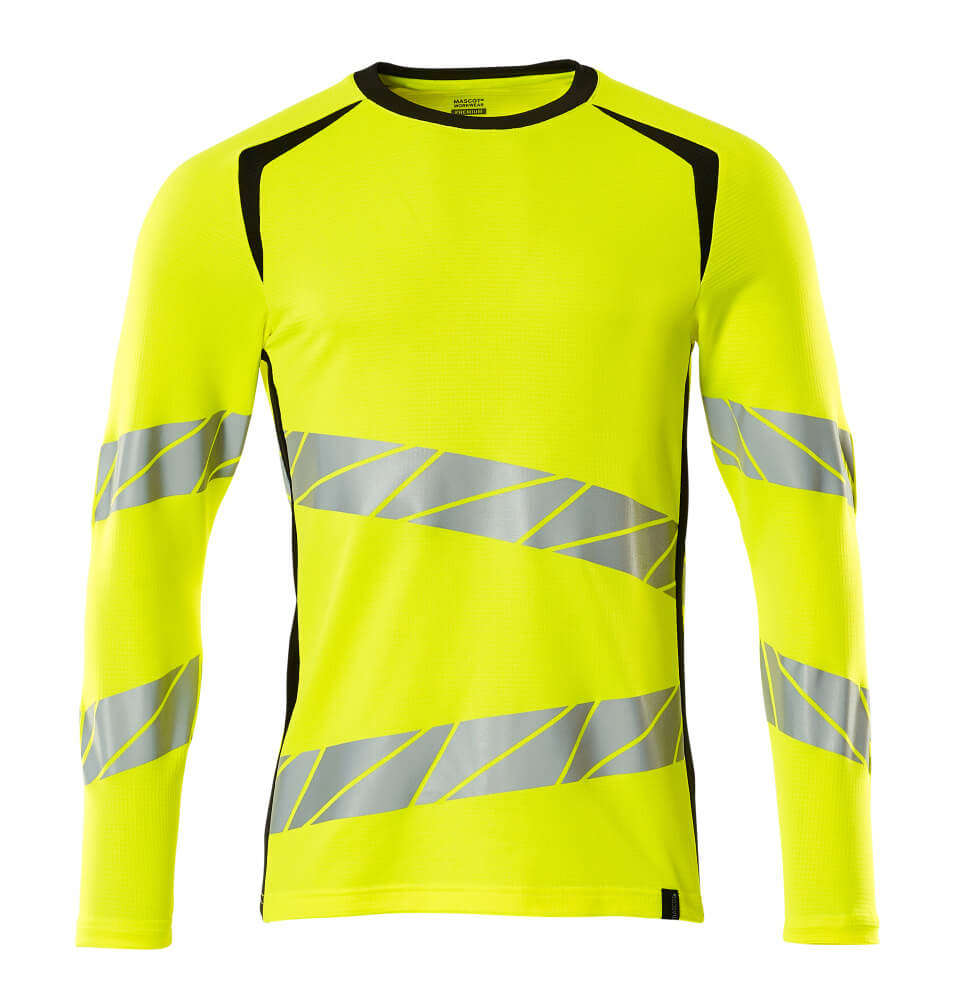 MASCOT ACCELERATE SAFE T-shirt, long-sleeved 19081 Hi-vis Yellow/black