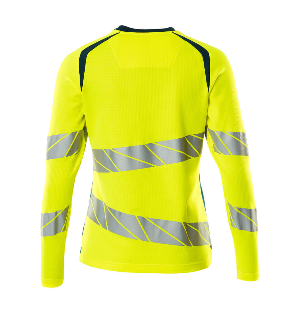 MASCOT ACCELERATE SAFE T-shirt, long-sleeved 19091 Hi-vis Yellow/dark Petroleum