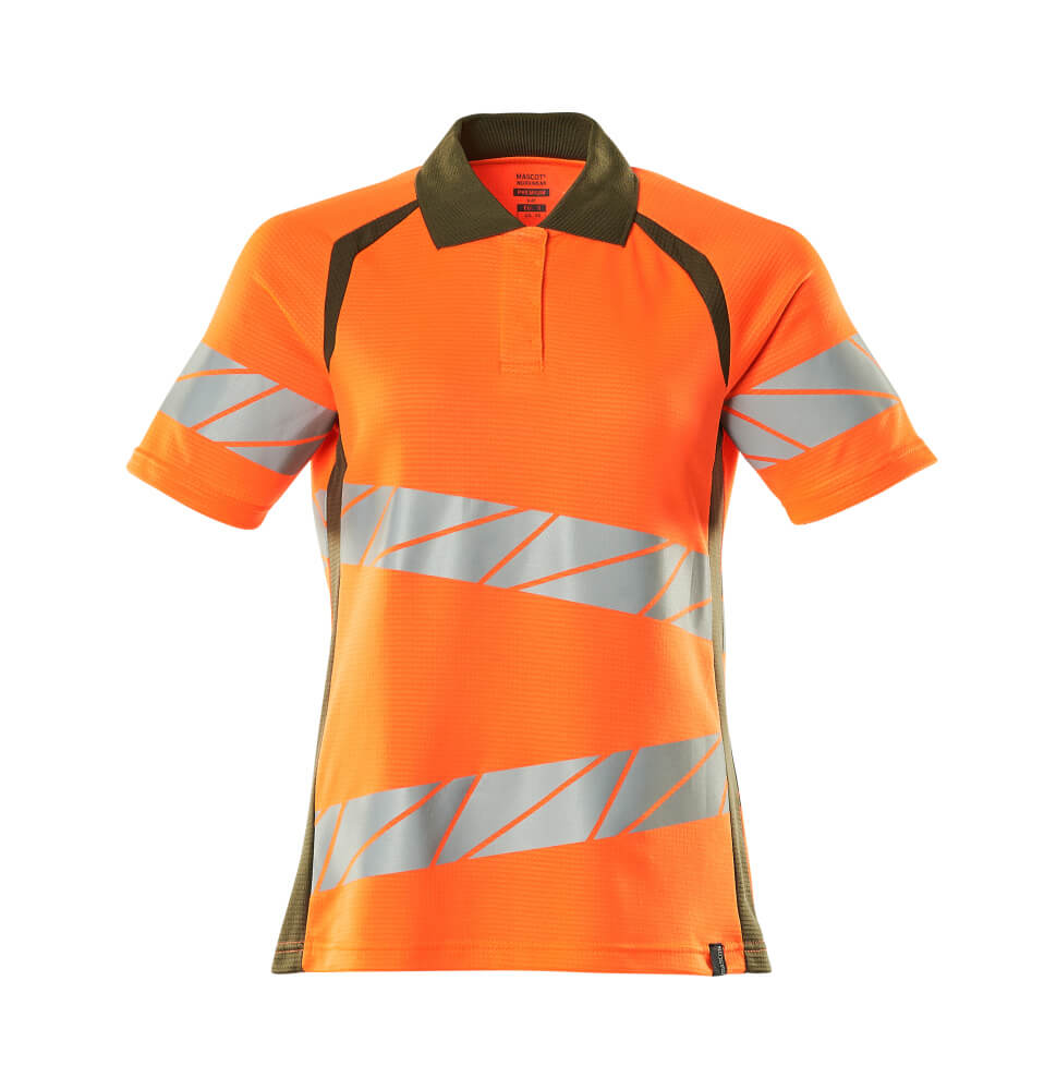 MASCOT ACCELERATE SAFE Polo shirt 19093 Hi-vis Orange/moss Green
