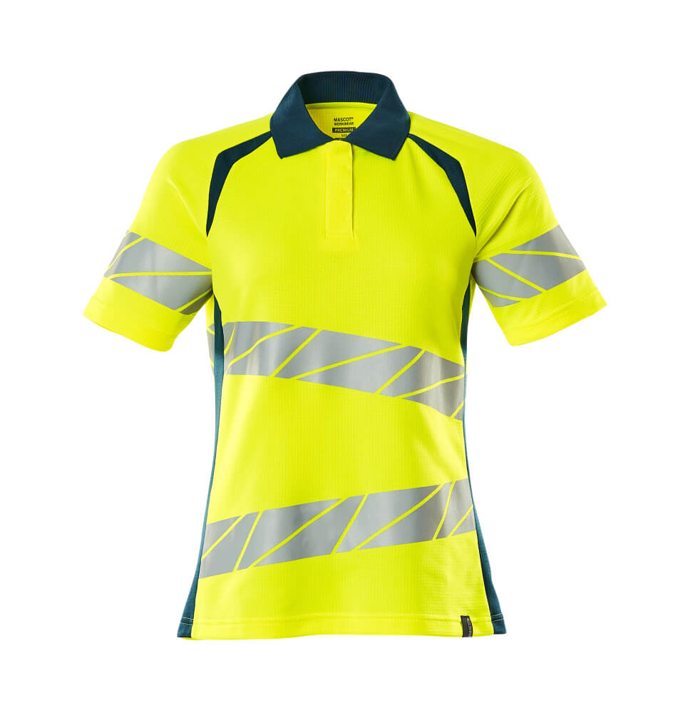 MASCOT ACCELERATE SAFE Polo shirt 19093 Hi-vis Yellow/dark Petroleum