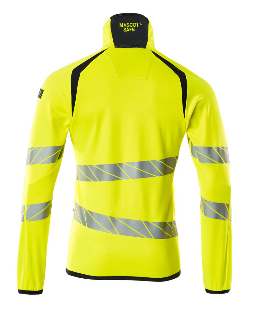 MASCOT ACCELERATE SAFE Fleece Jumper with zipper 19103 Hi-vis Yellow/dark Navy