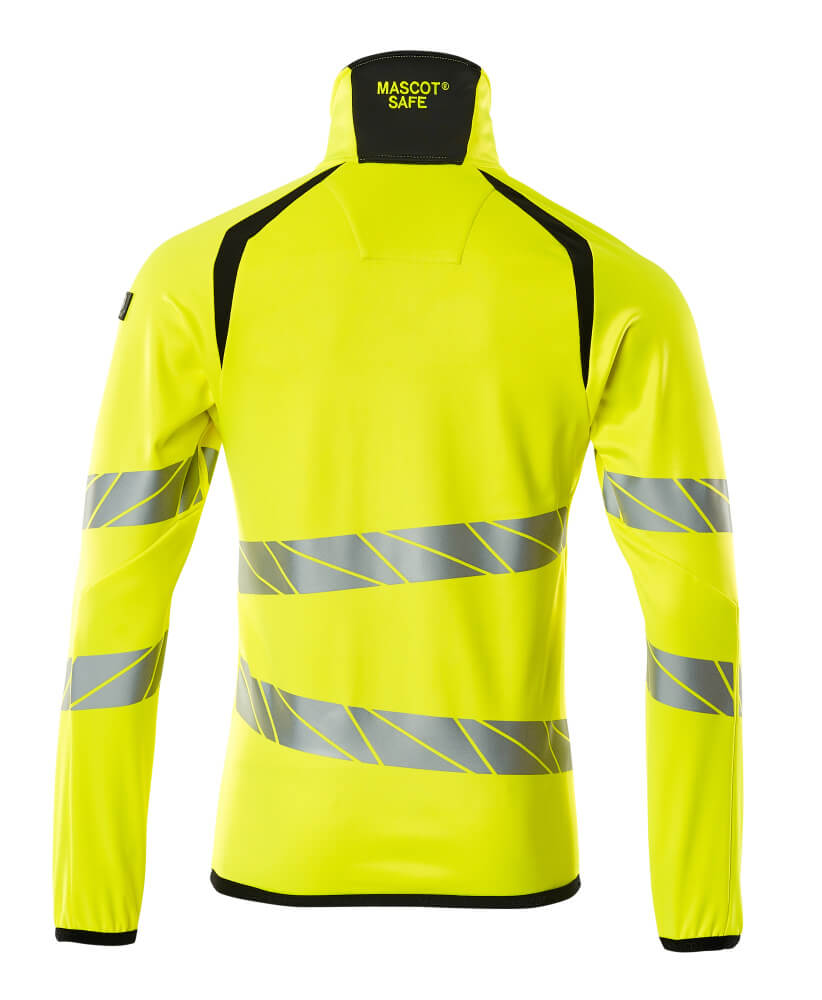 MASCOT ACCELERATE SAFE Fleece Jumper with zipper 19103 Hi-vis Yellow/black
