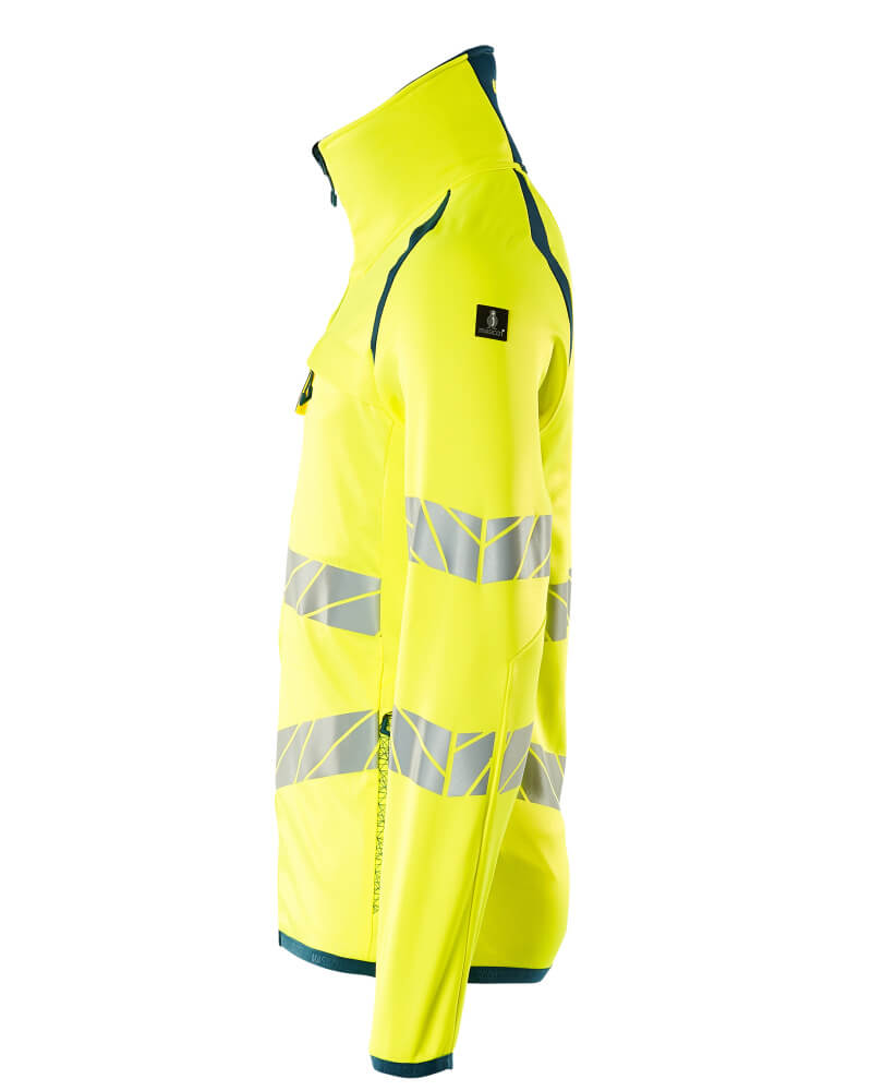 MASCOT ACCELERATE SAFE Fleece Jumper with zipper 19103 Hi-vis Yellow/dark Petroleum