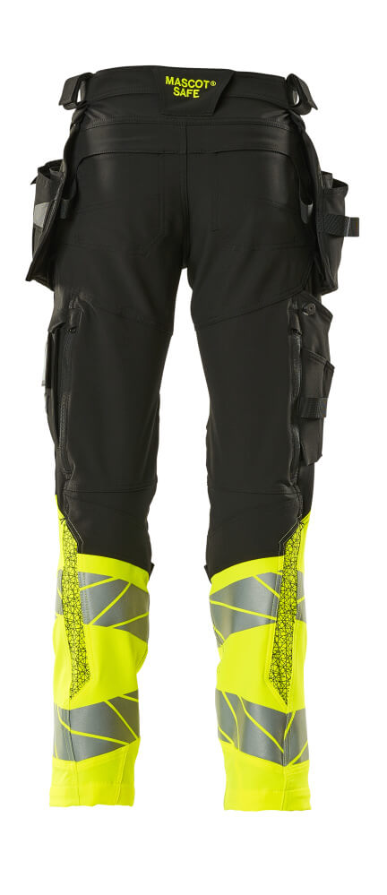 MASCOT ACCELERATE SAFE Trousers with holster pockets 19131 Black/hi-vis Yellow