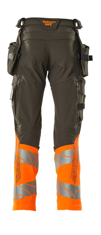 MASCOT ACCELERATE SAFE Trousers with holster pockets 19131 Dark Anthracite/hi-vis Orange