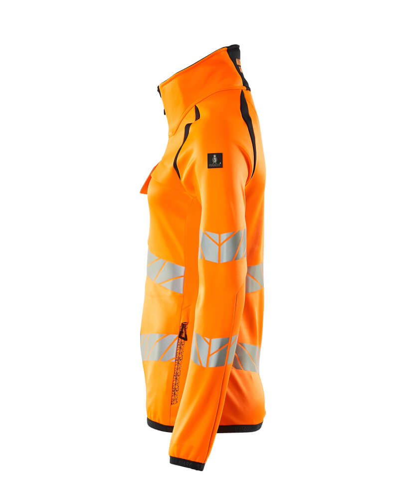 MASCOT ACCELERATE SAFE Fleece Jumper with zipper 19153 Hi-vis Orange/dark Navy