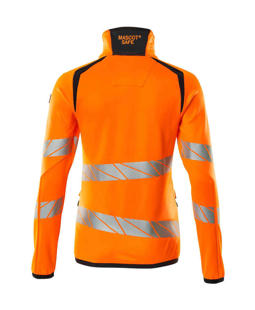 MASCOT ACCELERATE SAFE Fleece Jumper with zipper 19153 Hi-vis Orange/dark Navy