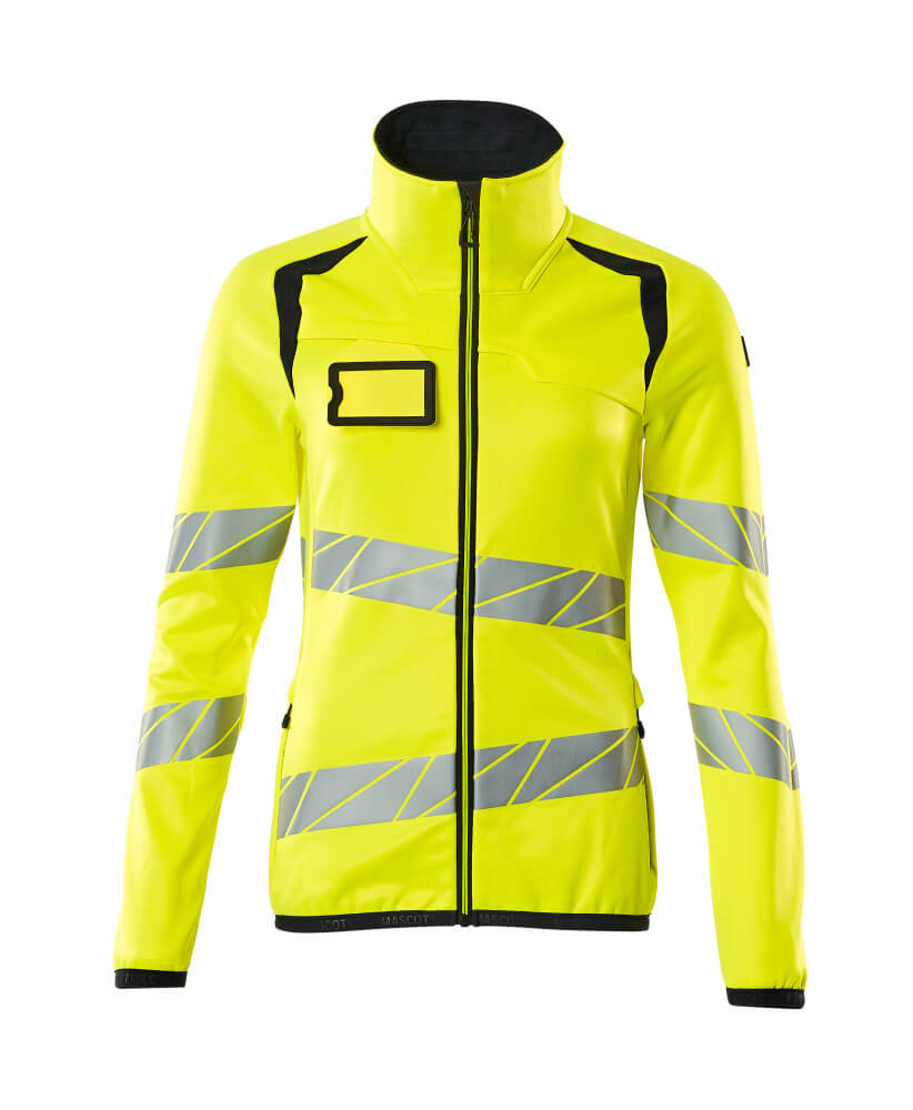 MASCOT ACCELERATE SAFE Fleece Jumper with zipper 19153 Hi-vis Yellow/dark Navy