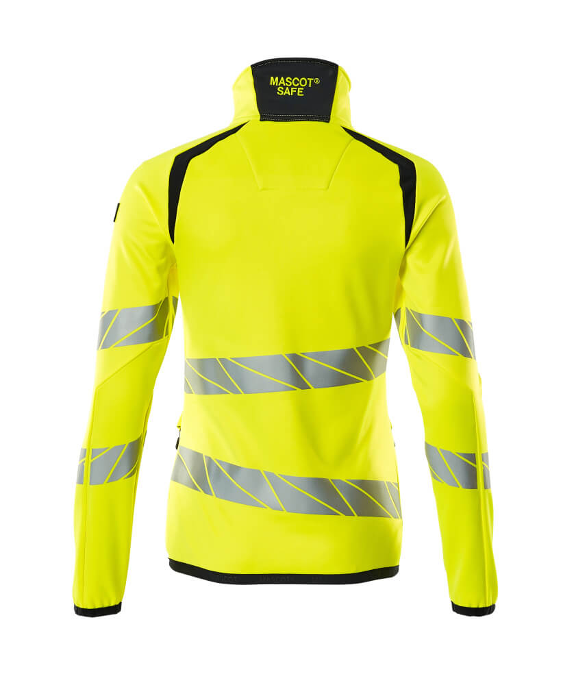 MASCOT ACCELERATE SAFE Fleece Jumper with zipper 19153 Hi-vis Yellow/dark Navy