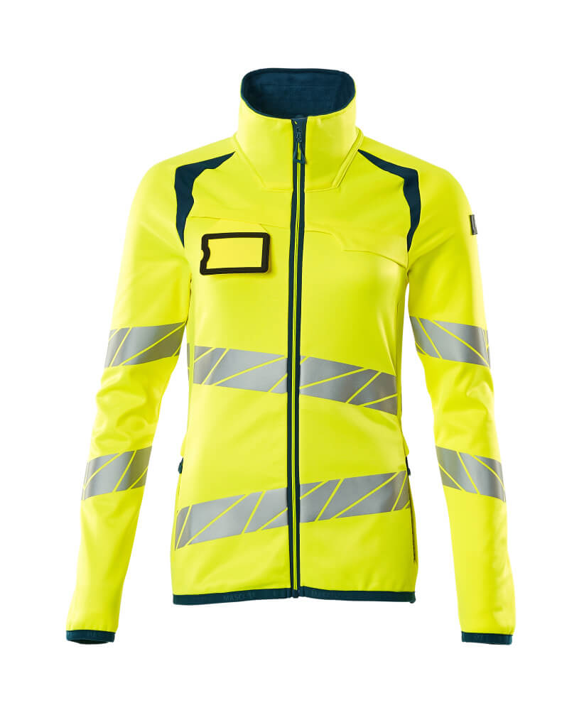MASCOT ACCELERATE SAFE Fleece Jumper with zipper 19153 Hi-vis Yellow/dark Petroleum