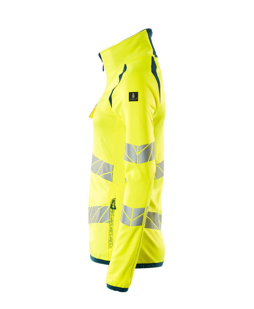 MASCOT ACCELERATE SAFE Fleece Jumper with zipper 19153 Hi-vis Yellow/dark Petroleum
