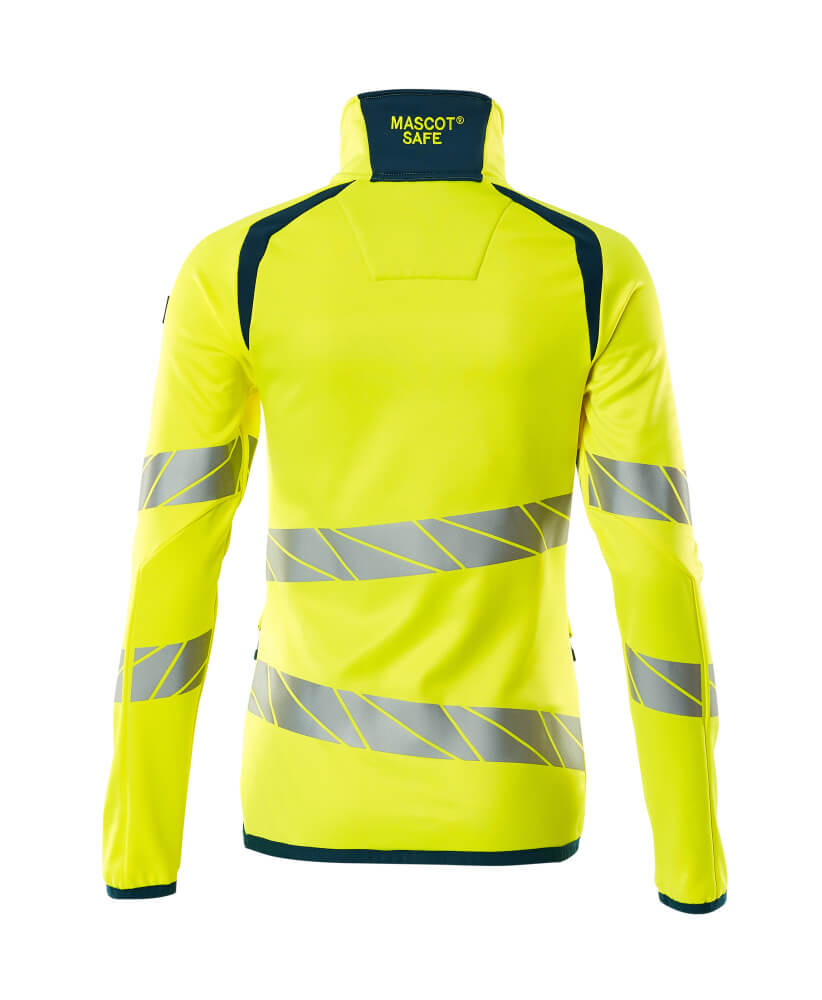 MASCOT ACCELERATE SAFE Fleece Jumper with zipper 19153 Hi-vis Yellow/dark Petroleum