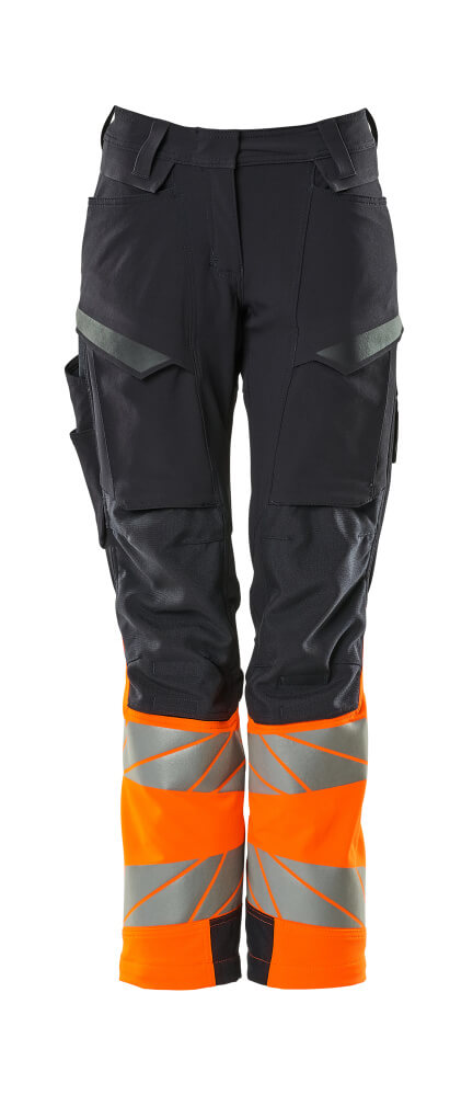 MASCOT ACCELERATE SAFE Trousers with kneepad pockets 19178 Dark Navy/hi-vis Orange