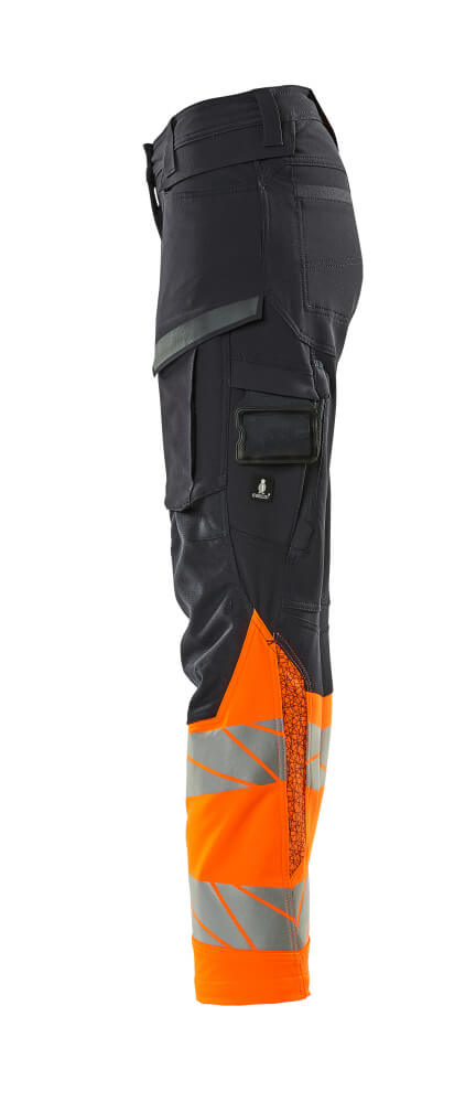 MASCOT ACCELERATE SAFE Trousers with kneepad pockets 19178 Dark Navy/hi-vis Orange