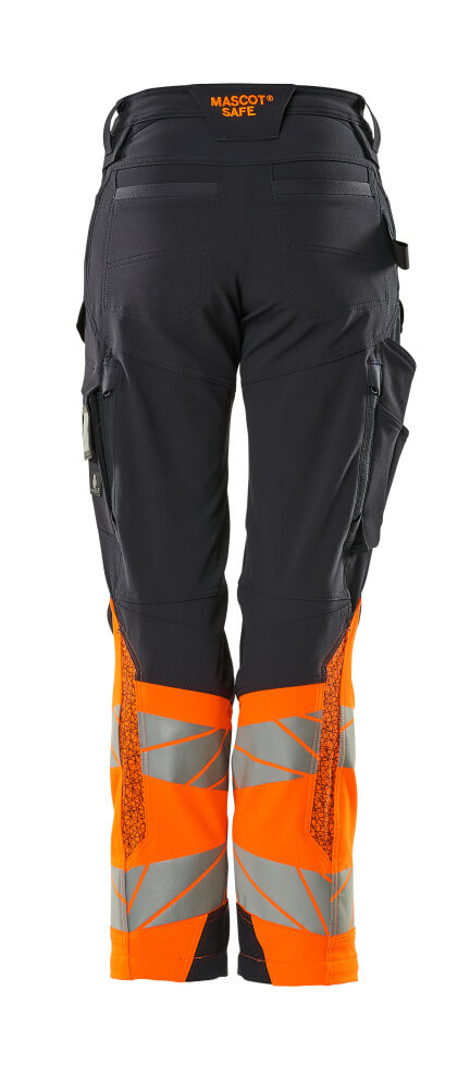 MASCOT ACCELERATE SAFE Trousers with kneepad pockets 19178 Dark Navy/hi-vis Orange