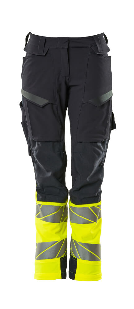 MASCOT ACCELERATE SAFE Trousers with kneepad pockets 19178 Dark Navy/hi-vis Yellow
