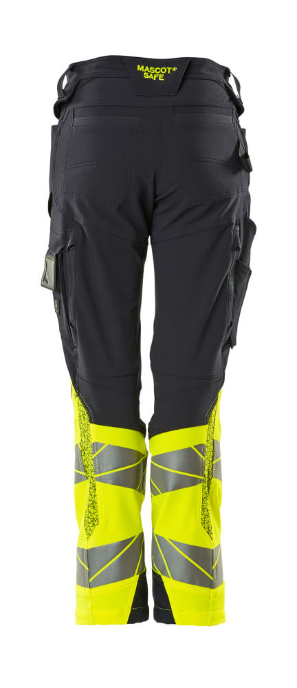 MASCOT ACCELERATE SAFE Trousers with kneepad pockets 19178 Dark Navy/hi-vis Yellow