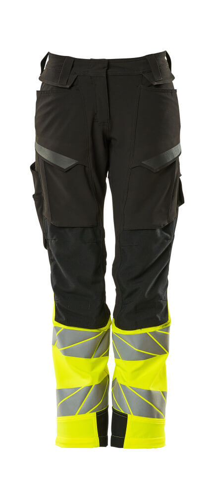 MASCOT ACCELERATE SAFE Trousers with kneepad pockets 19178 Black/hi-vis Yellow